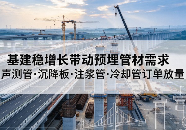 都昌基建稳增长带动预埋监测管材需求，声测管、沉降板、注浆管订单持续放量